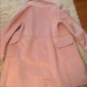 Pink shearling and suede coat